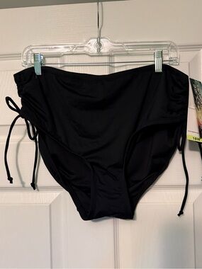 Beach House Black Swim Bottoms with Teal Brand Tag